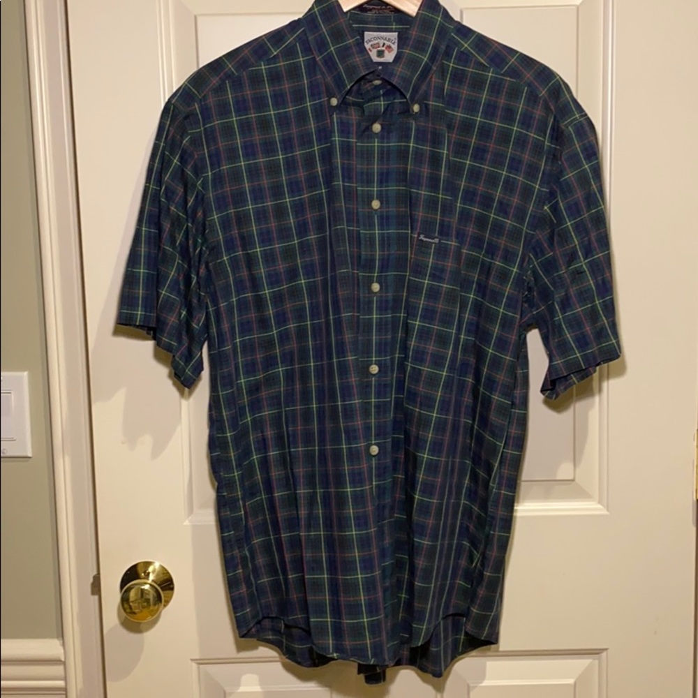FACONNABLE button down plaid shirt sleeve shirt M